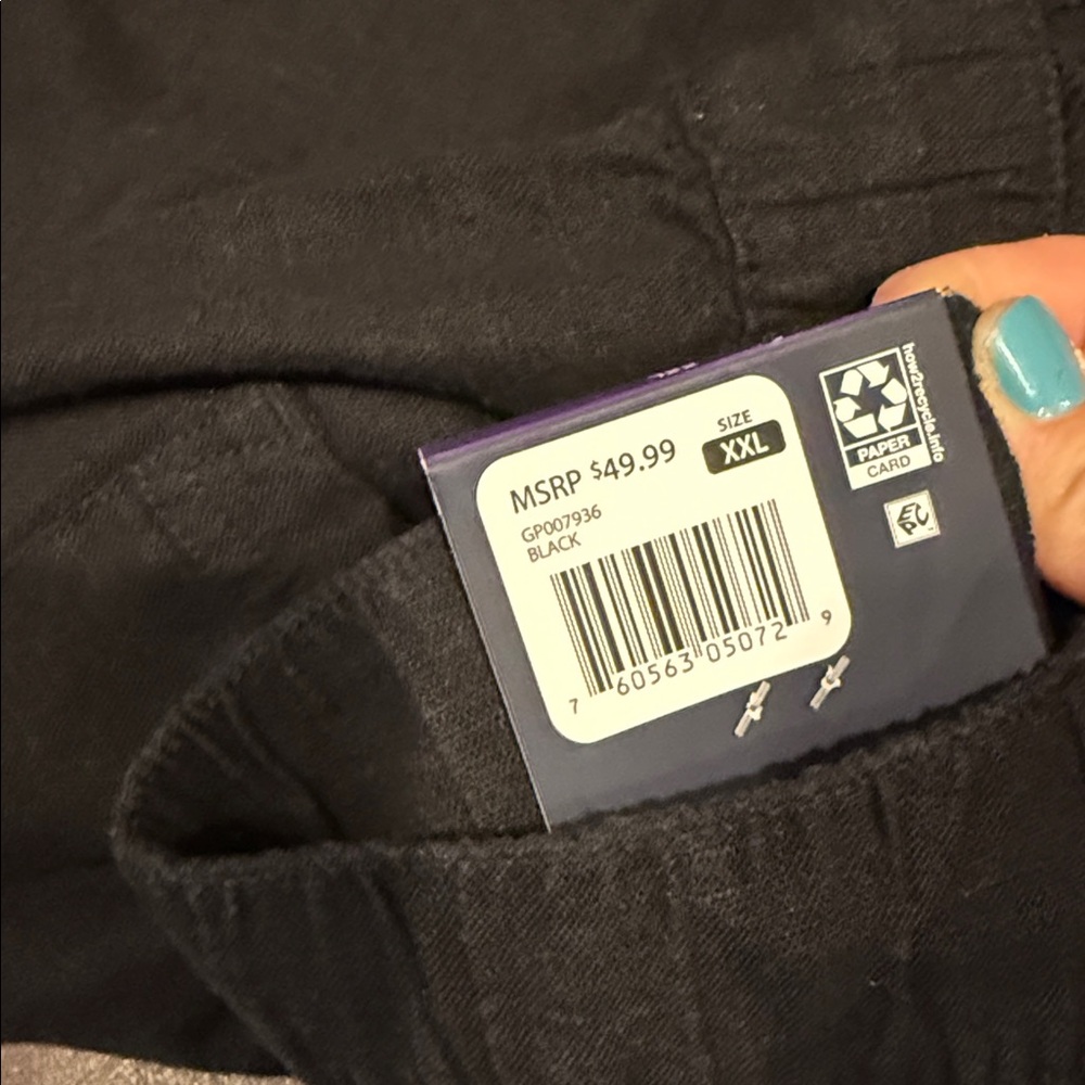 GAP Midnight Black Relaxed Pants xl linen woman’s cozy stretch lightweight new - Picture 7 of 7